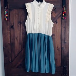 Blue Pepper Pleated Dress